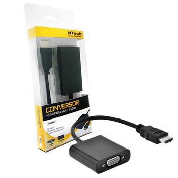 Cabo Conversor HDMI A M Para VGA F 0.25m Preto