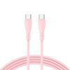 Cabo USB COOL Silicone Universal Tipo C para Tipo C Rosa (1 metro)