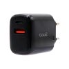 Carregador de rede Universal Fast Charger (PD) Dual Type-C / USB COOL (20W) Preto