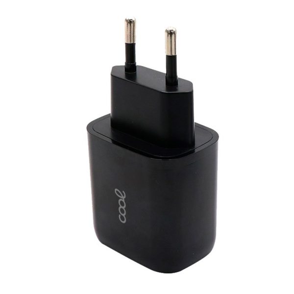 Carregador de rede Universal Fast Charger (PD) Dual Type-C / USB COOL (20W) Preto