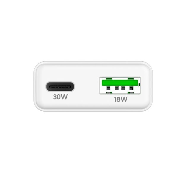 Carregador de Rede Universal Fast Charger (PD) Dual Type-C / USB COOL (30W) Branco