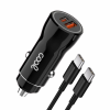 8434847082509 Carregador de Carro Cabo Tipo-C (2 x USB + Tipo-C) COOL 38W Kit 2 em 1 Preto