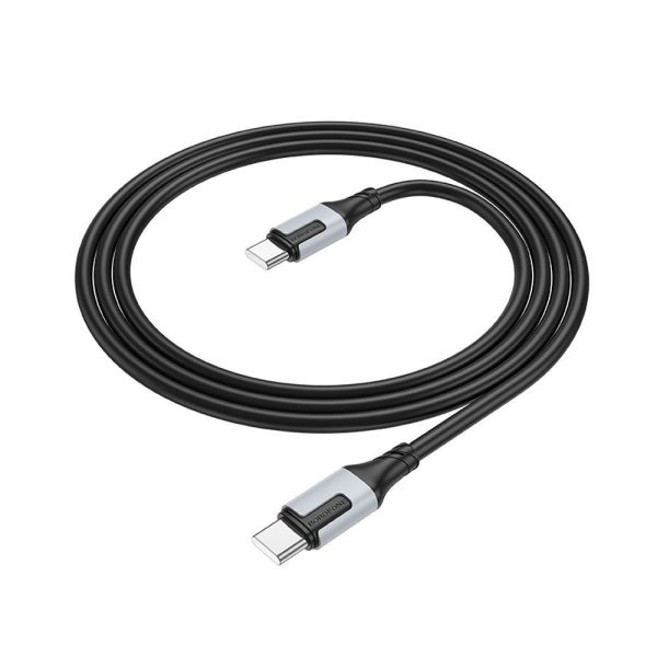 Cabo de dados borofone tipo-c para tipo-c bx101 60w 3a 1m preto