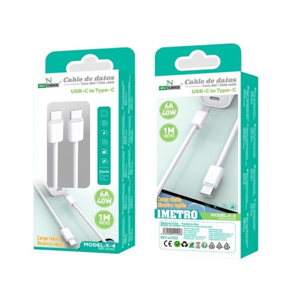 Cabo de Dados Usb Tipo C / Tipo C New Science X-4 40W 6A 1m