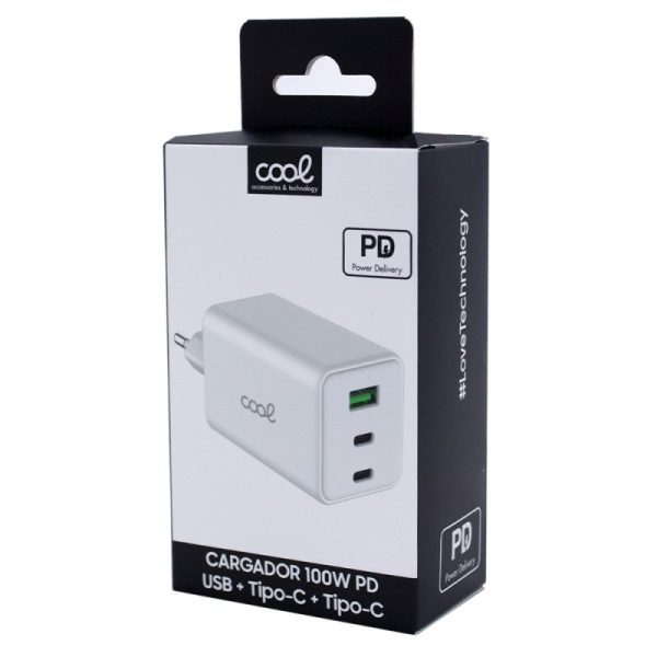 carregador_de_rede_universal_triplo_pd_2_x_tipo_c_usb_cool_100_w_gan_branco_5 Carregador de Rede Universal Triplo (PD) 2 x Tipo-C + USB COOL (100 W) GaN Branco