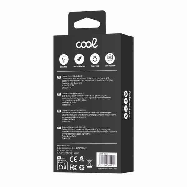Cabo USB COOL Nylon Universal Tipo C (1,2 metros)